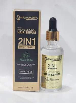 2 IN 1 Smooth & Shiny Professional Hair Serum With Aloe Vera Control Frizz , Nourishes & Repairs Hair