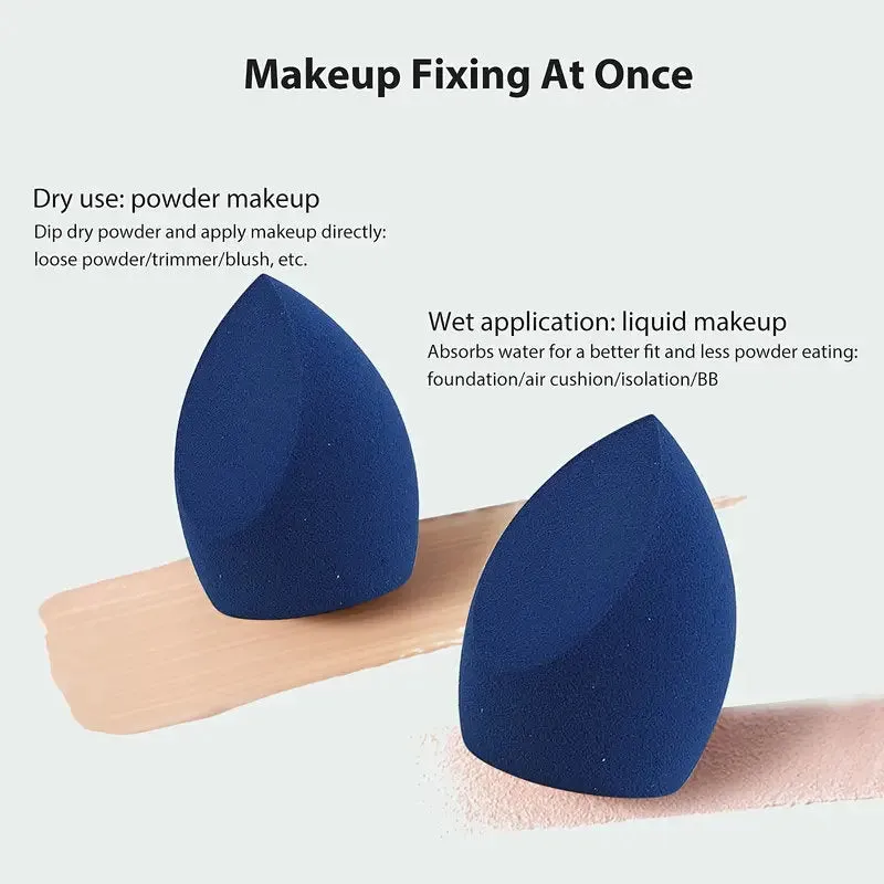 2pcs Makeup Sponges With Storage Box Makeup Sponges For Blending Liquid Foundations | Powders And Cream Flawless | Professional Streak Free