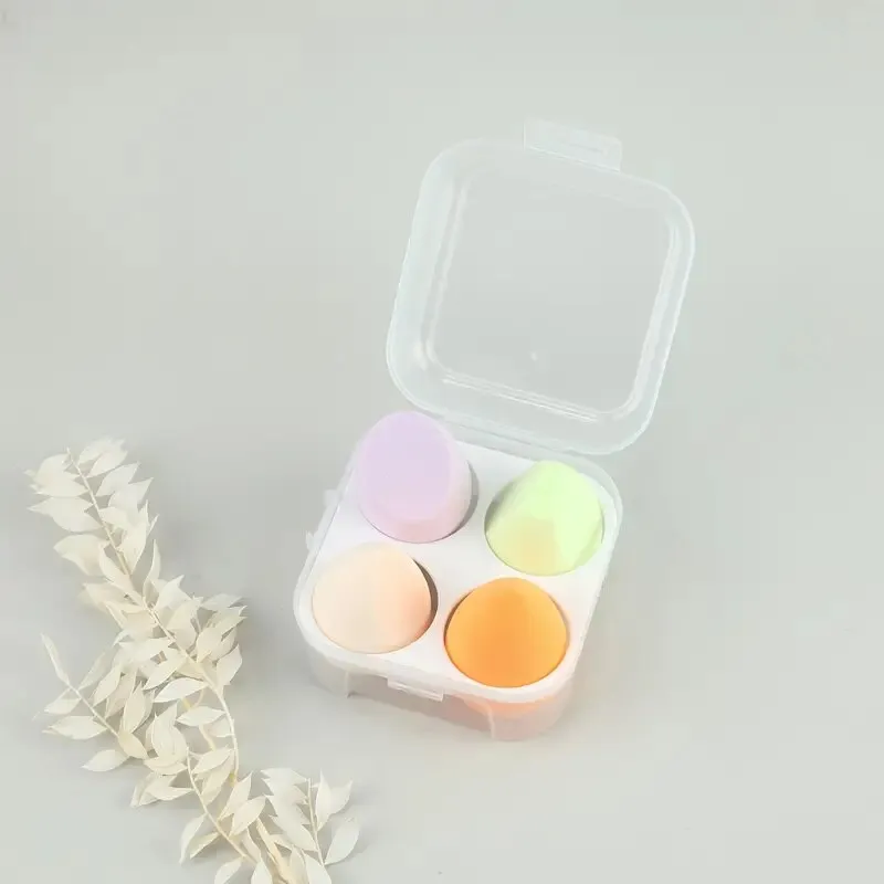 4pcs Makeup Sponges With Storage Box Makeup Sponges For Blending Liquid Foundations | Powders And Creams | Flawless | Professional Streak