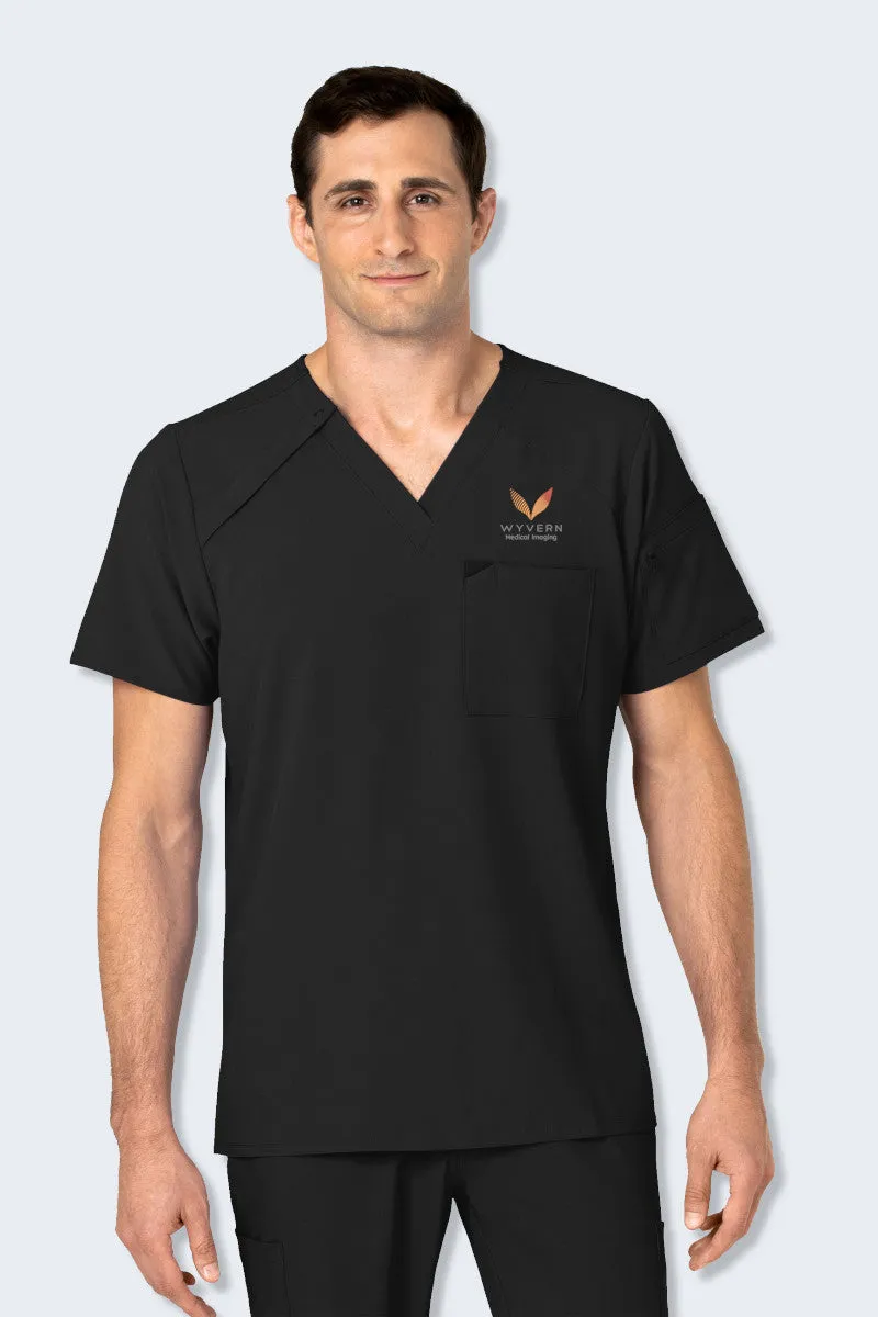 6034 WYVERNRAD WonderWink Renew Men's EZ Zip Scrub Top Black