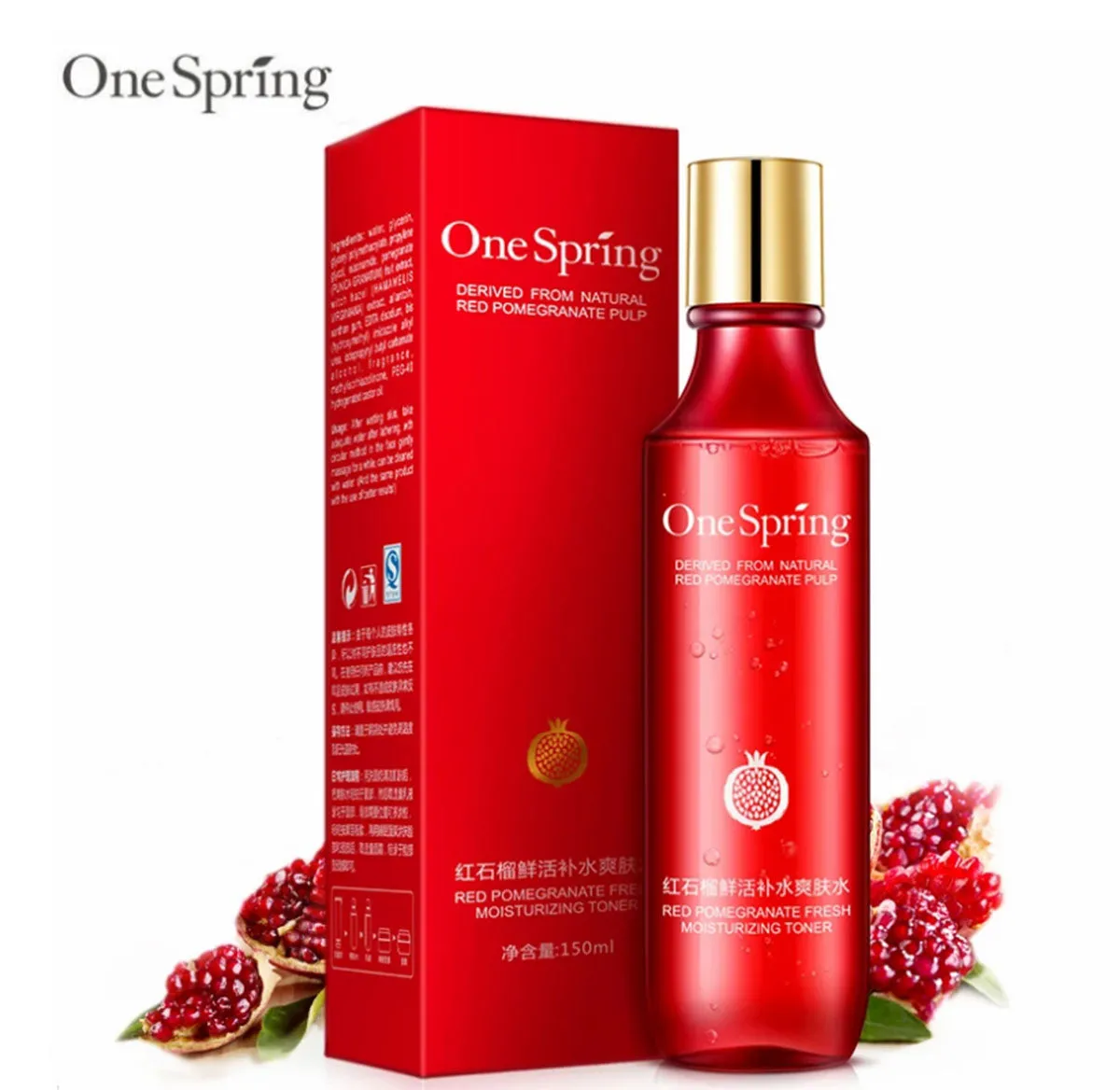 A Red Pomegranate Spring Nutritious Moisture Anti Aging Anti Wrinkle Natural Facial Toner YZC4327