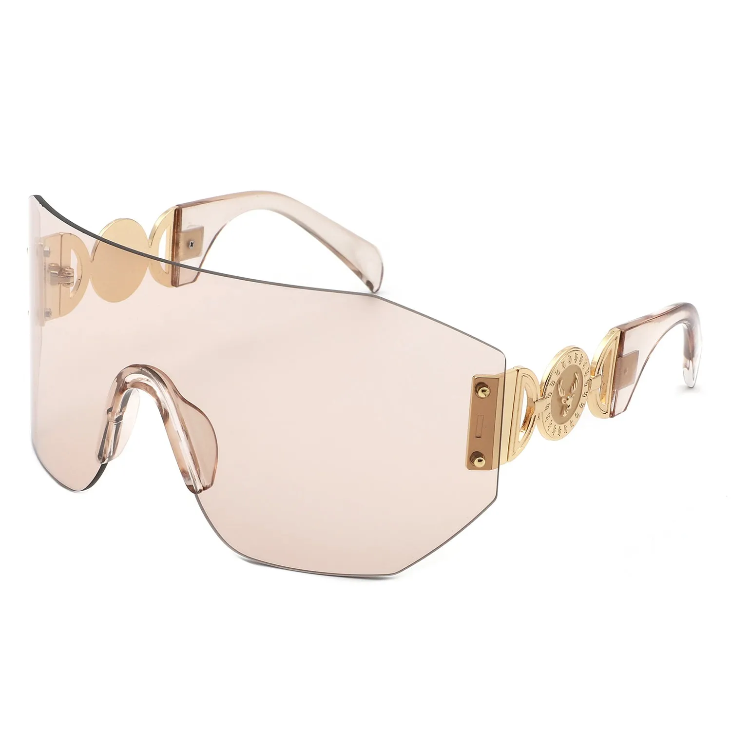 Brio - Oversized Bold Square Retro Rimless Sunglasses