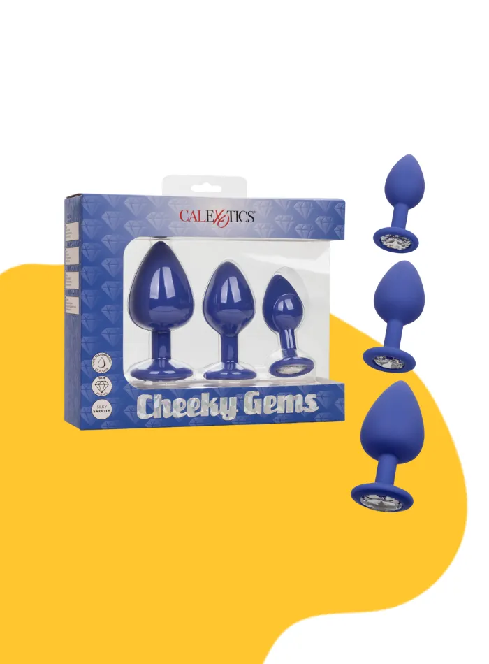 Cheeky GEMS 3 Piece ANAL TRAINING SET with SPARKLING GEMS - Blue