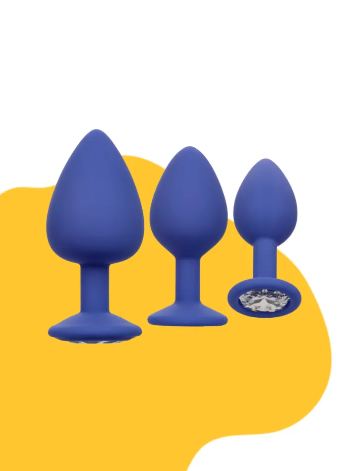 Cheeky GEMS 3 Piece ANAL TRAINING SET with SPARKLING GEMS - Blue