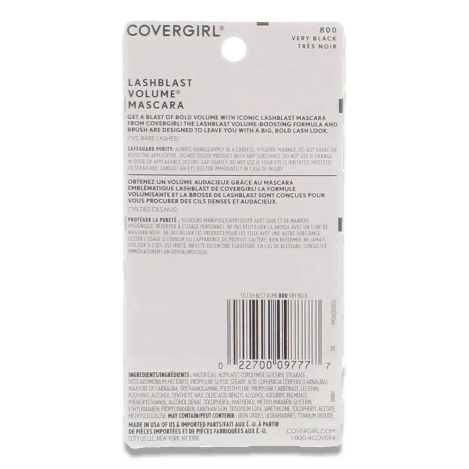 Covergirl - LashBlast Volume Mascara, Very Black [800] - 0.44 Oz - 24 Pack