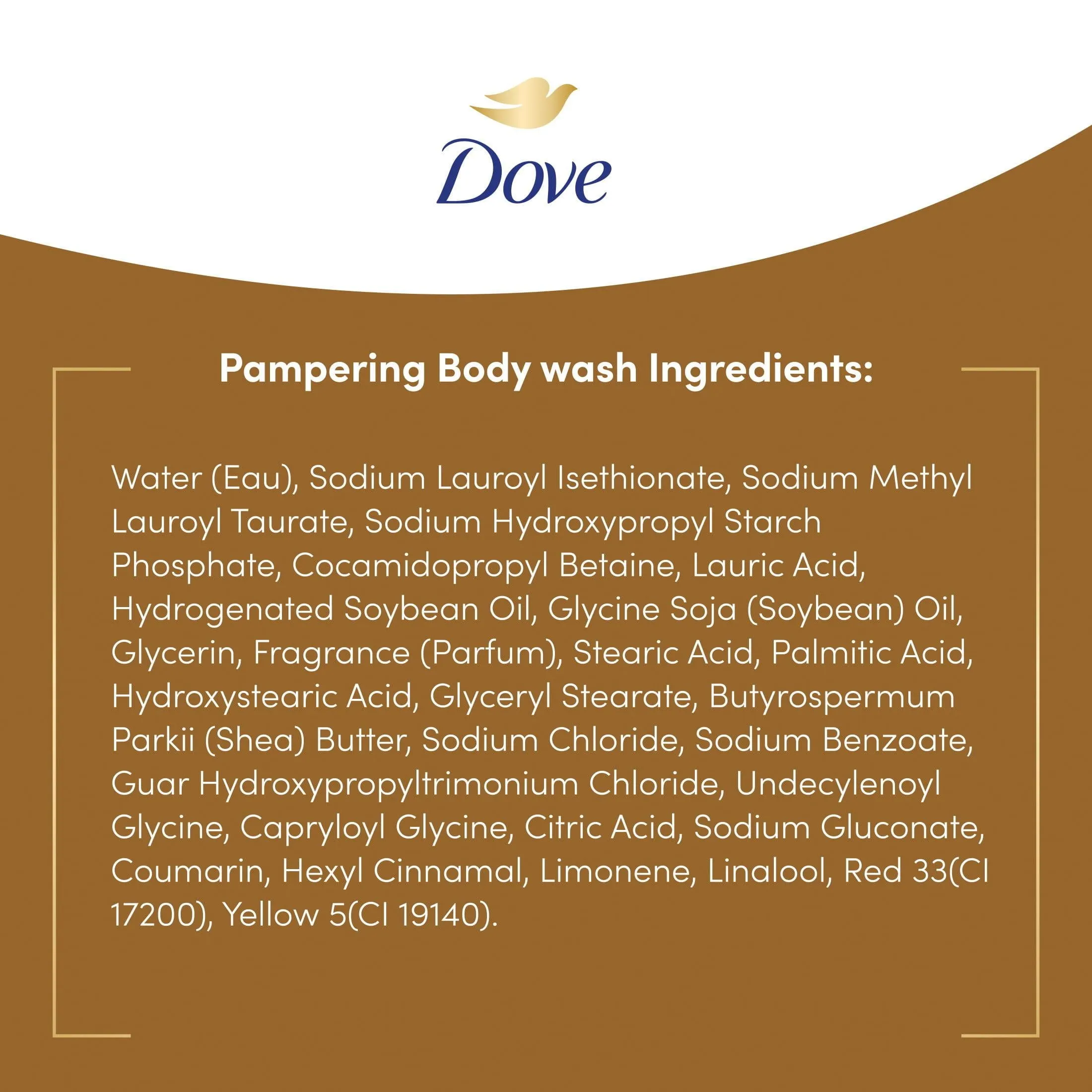 Dove Pampering Long Lasting Gentle Body Wash Twin Pack, Shea Butter and Vanilla, 20 fl oz