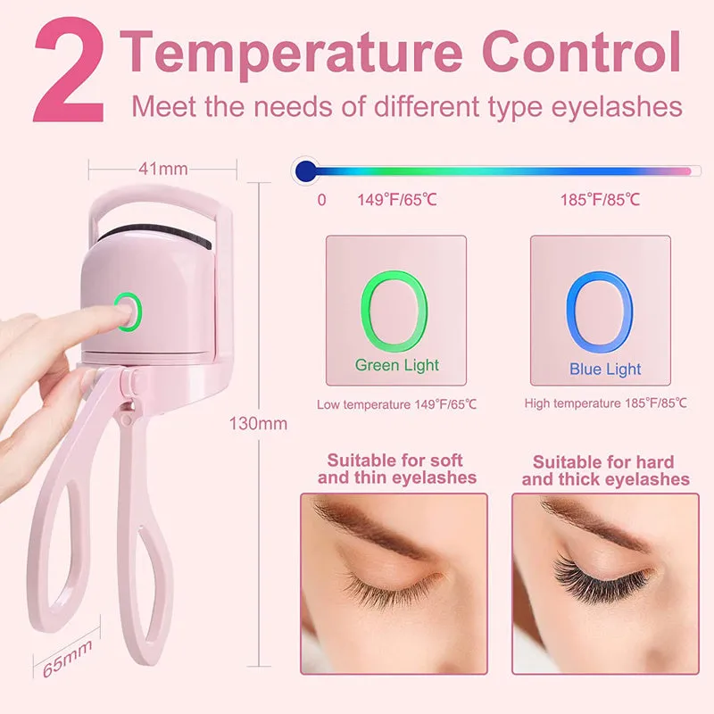 Eyelash Curler Portable Electric Heated Comb Eye Lash Long Lasting Eyelashes Curls Thermal Eyelash Curler Makeup Tools Heated Eyelash Curlers,Rechargeable Electric Eyelash Curler,Handheld Eyelash Heat