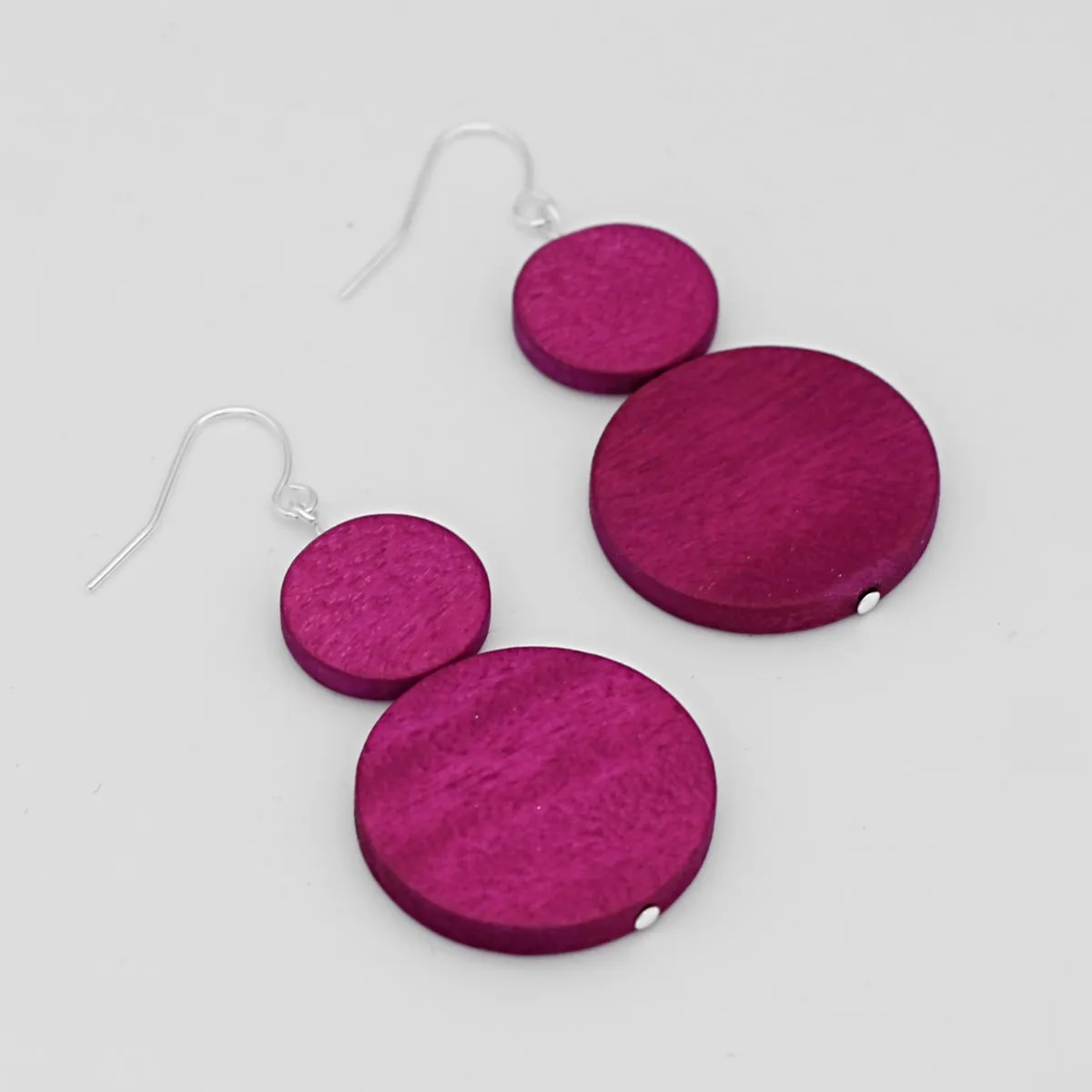 Fuchsia Double Bead Sarah Earrings