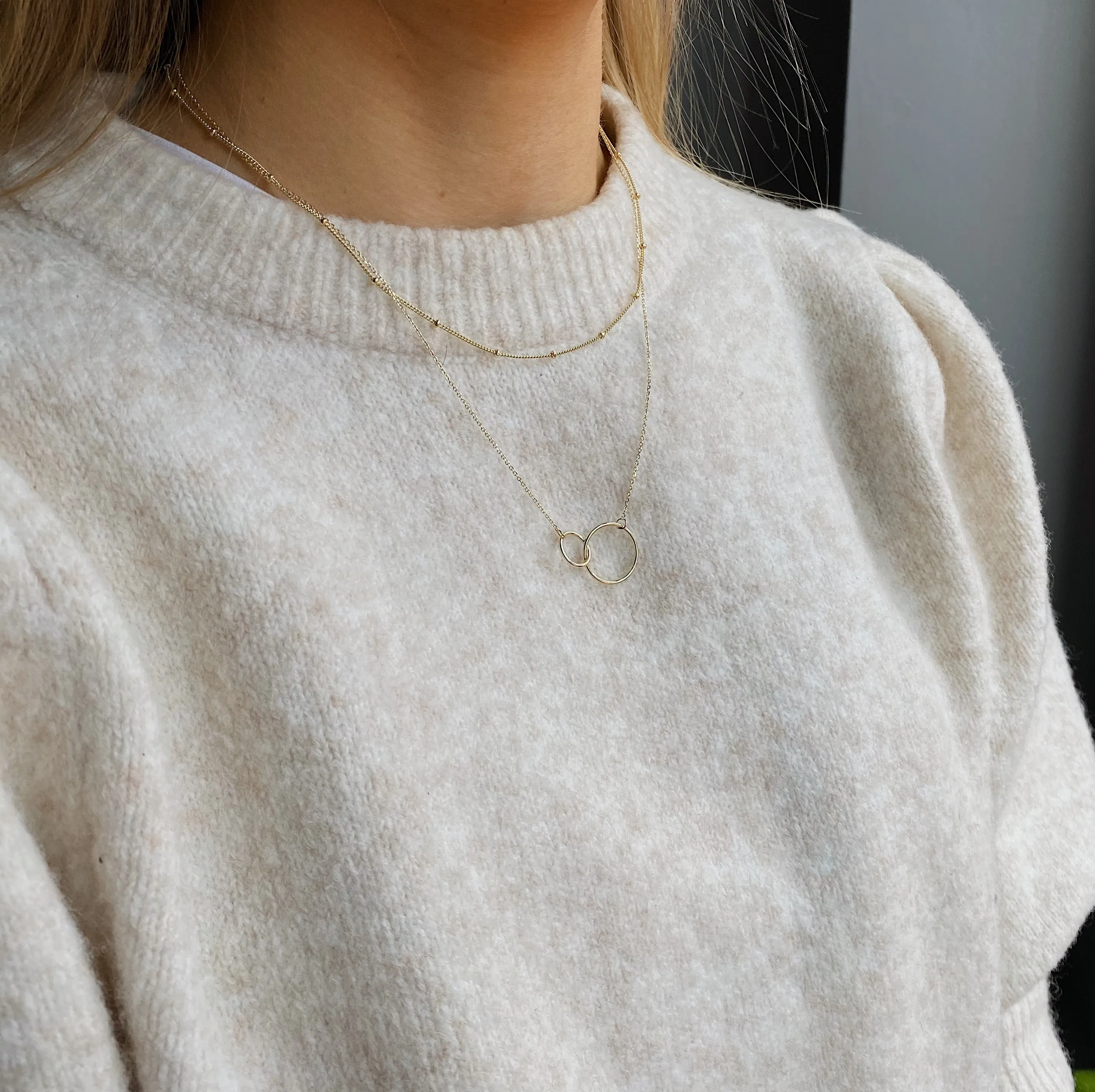 Gold Filled Beaded Satellite Chain Necklace