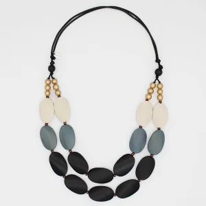 Grayscale Wood Necklace