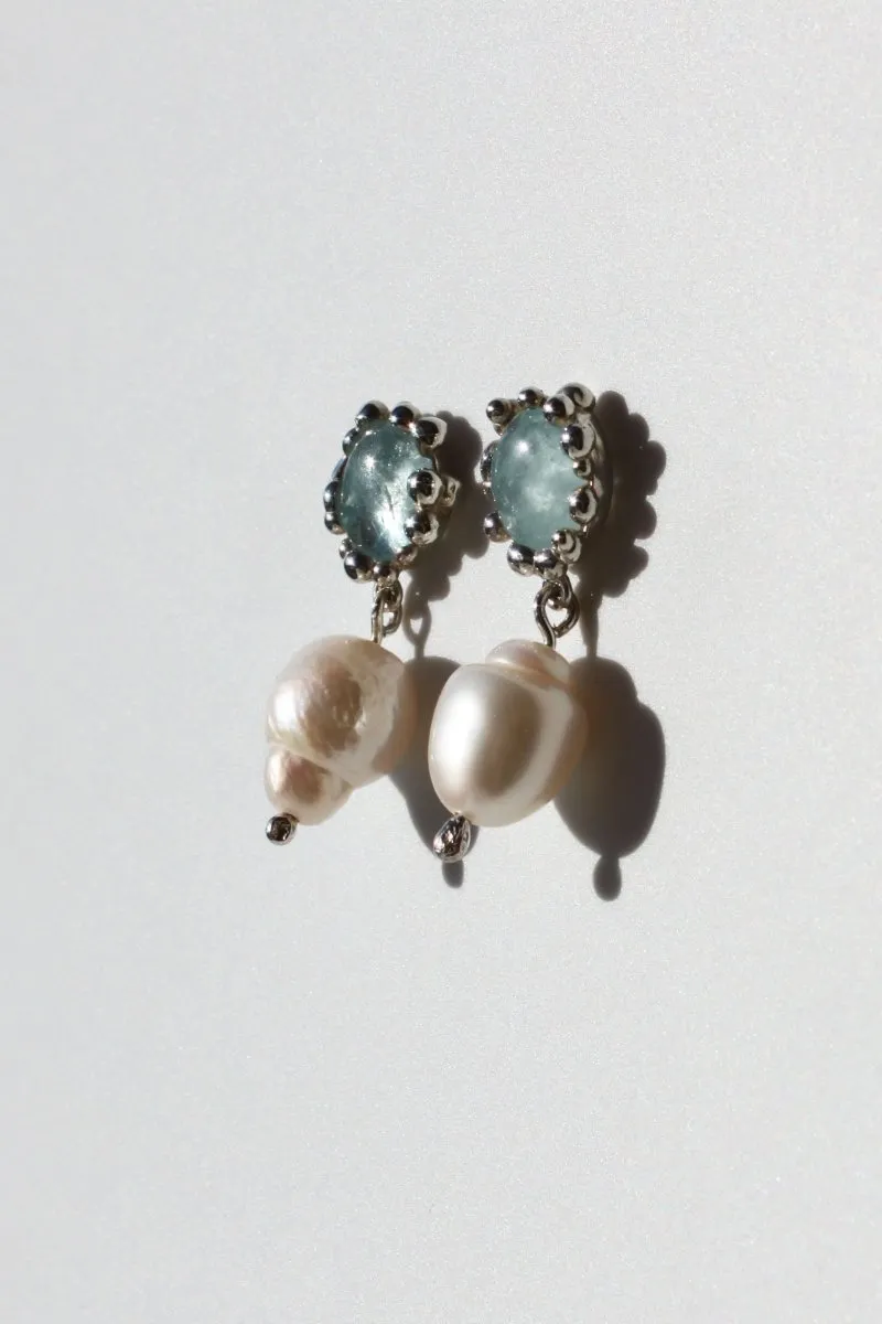 House of Hudson Blobby Aqua and Pearl Blob Earrings