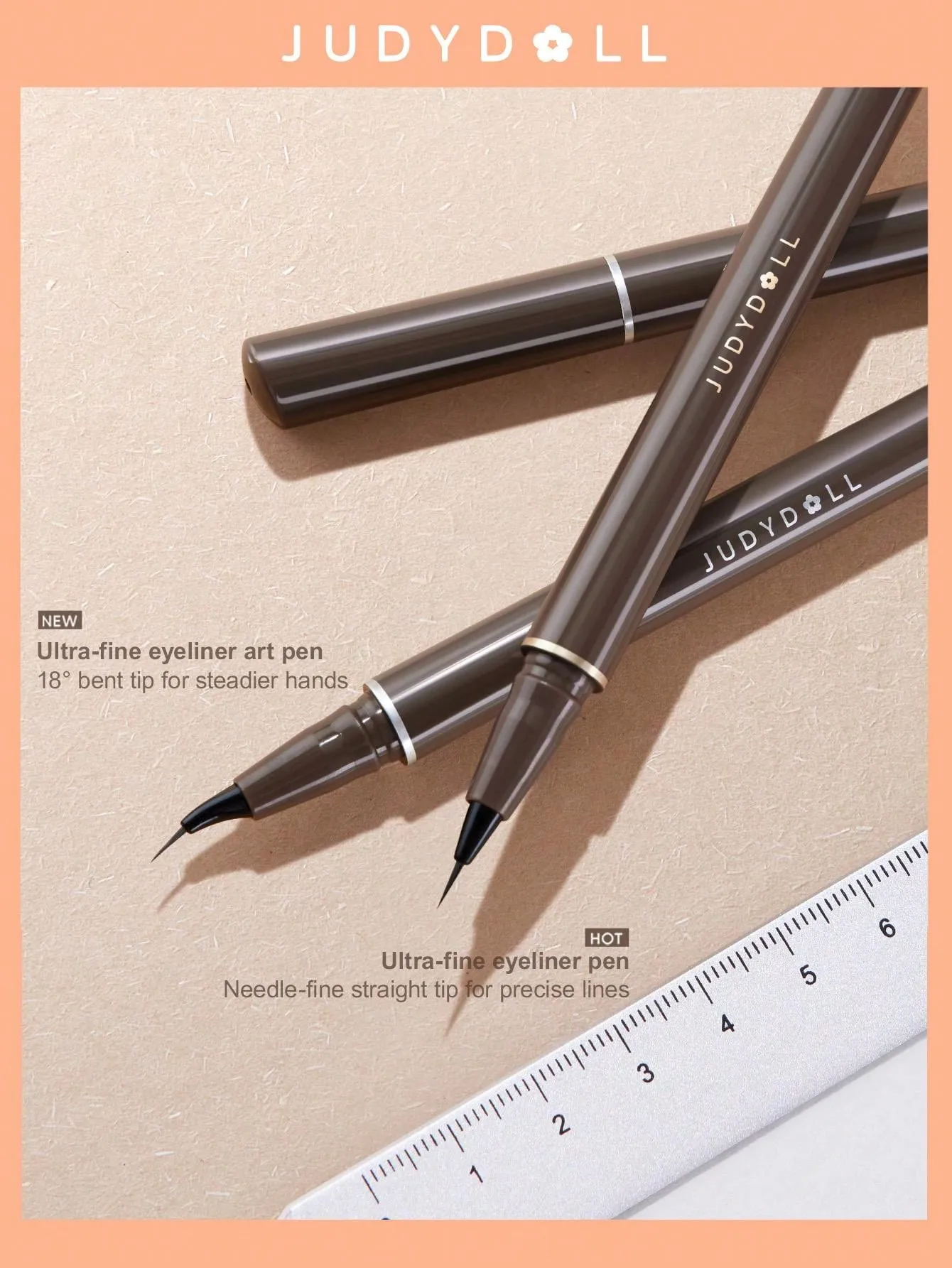 JUDYDOLL JUDYDOLL Slim Liquid Eyeliner 400mg, Ultra-Fine, Quick-Drying, Waterproof, Non-Smudging Brown Eyeliner Pen