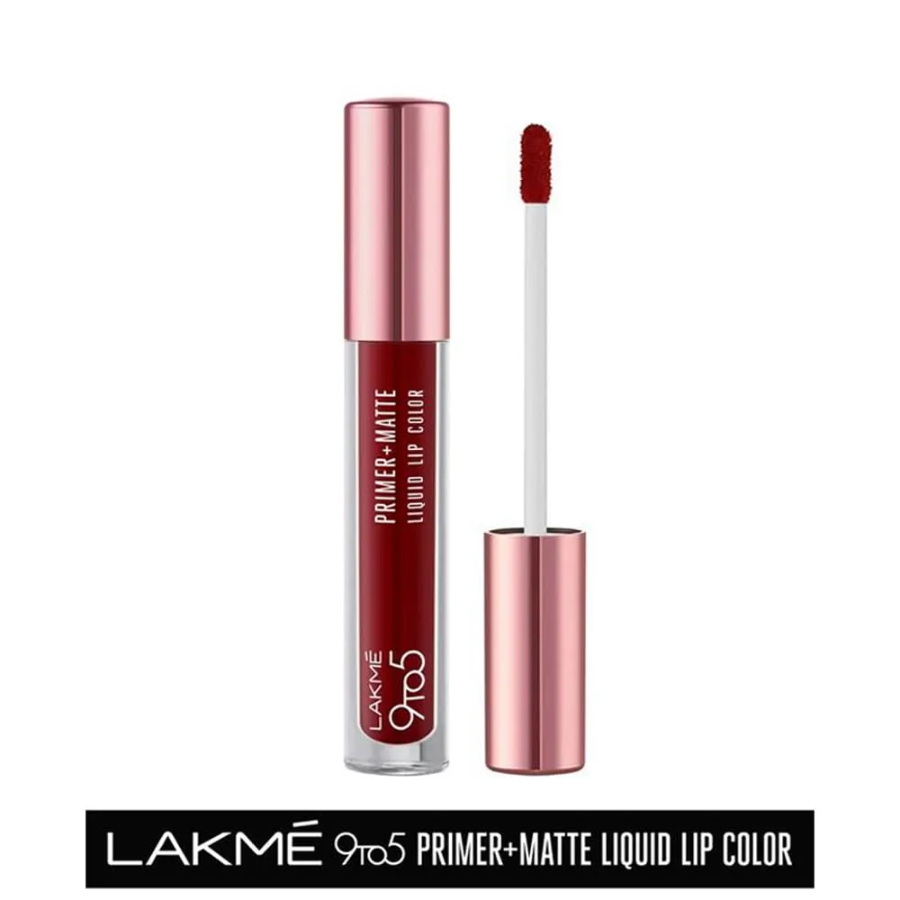 Lakme 9 to 5 Primer   Matte Liquid Lipstick - Mr4 Deep Maroon, 4.2 ml