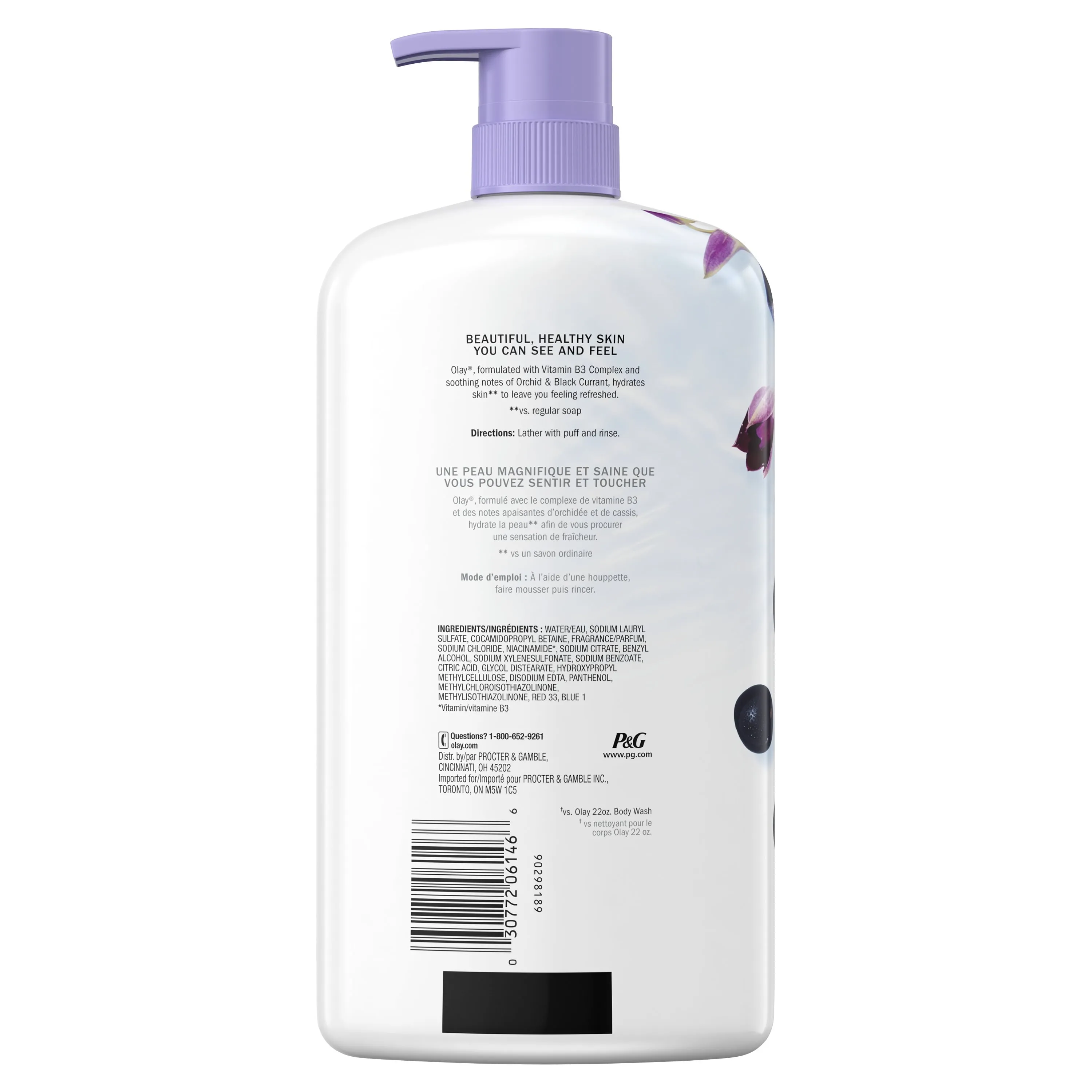 Olay Fresh Outlast Body Wash, Orchid & Black Currant, 30 fl oz