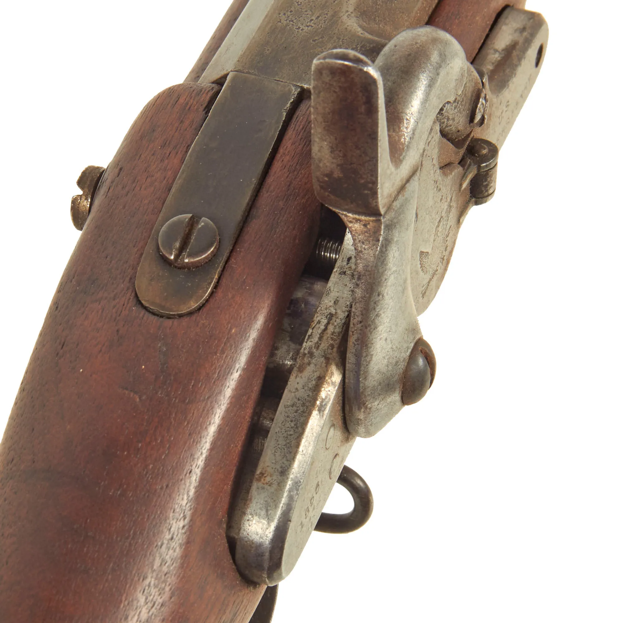 Original U.S. Civil War Springfield M1855 Rifled Musket by Harpers Ferry with Taper Primer System, Patch Box & Modified Stock - dated 1858