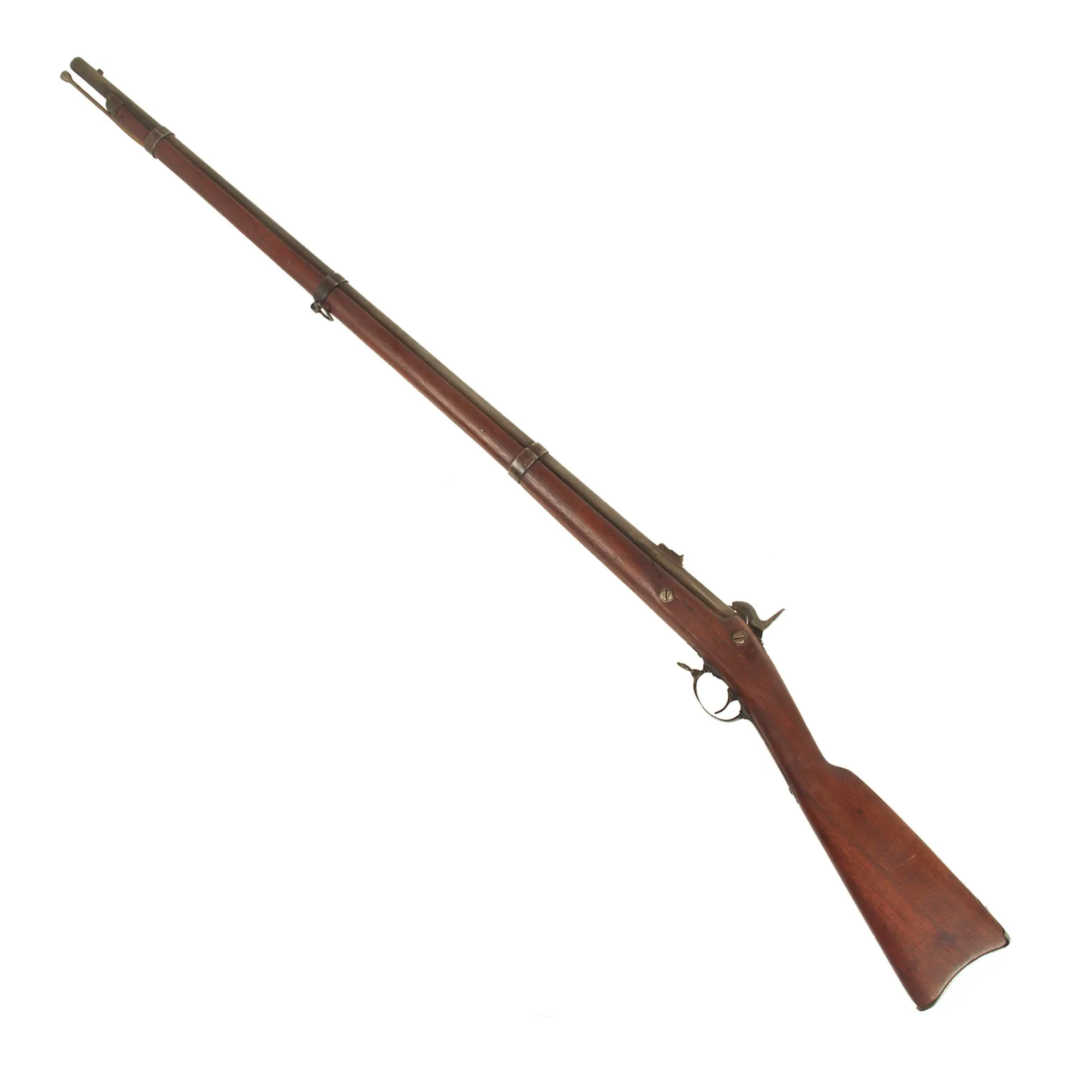 Original U.S. Civil War Springfield M1855 Rifled Musket by Harpers Ferry with Taper Primer System, Patch Box & Modified Stock - dated 1858