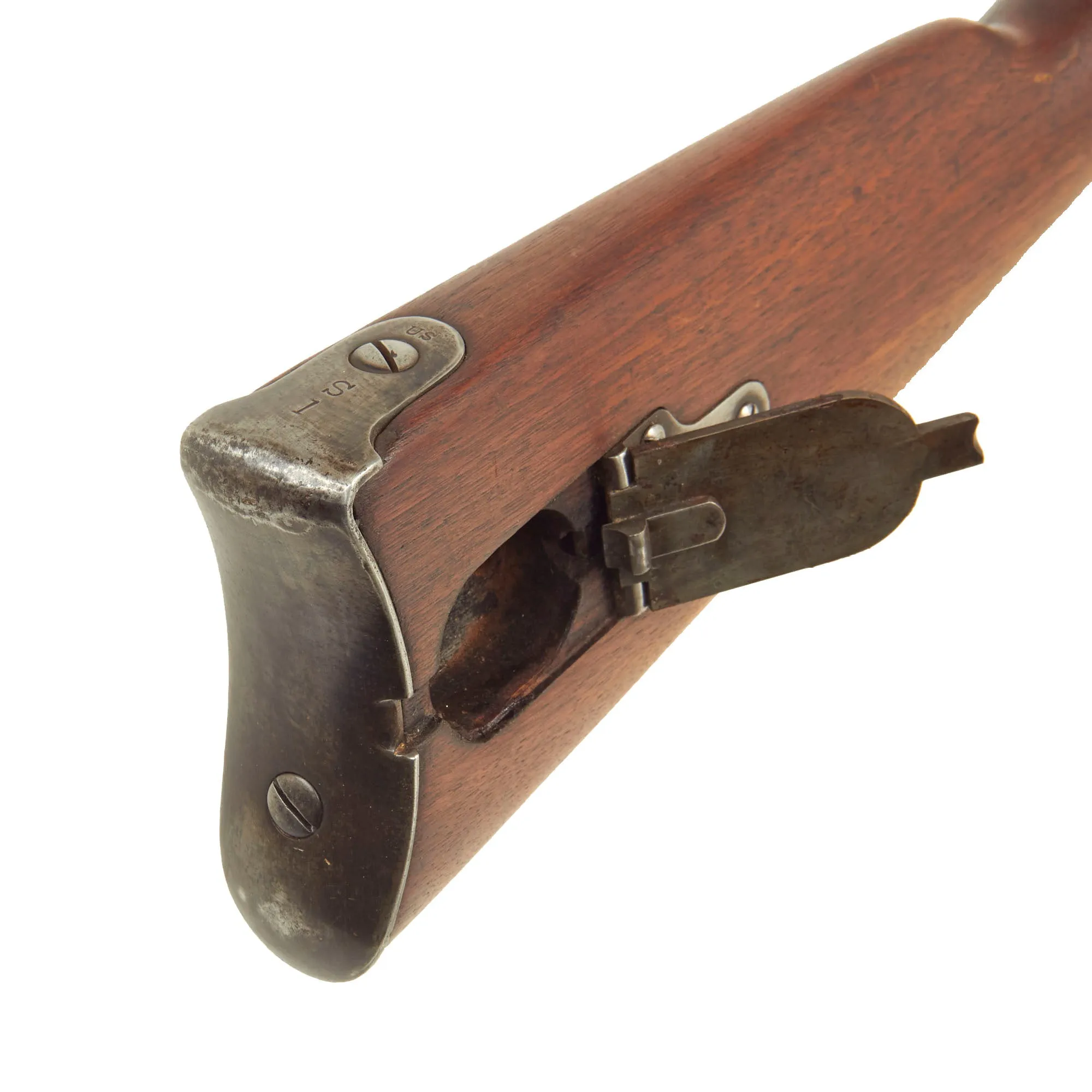 Original U.S. Civil War Springfield M1855 Rifled Musket by Harpers Ferry with Taper Primer System, Patch Box & Modified Stock - dated 1858