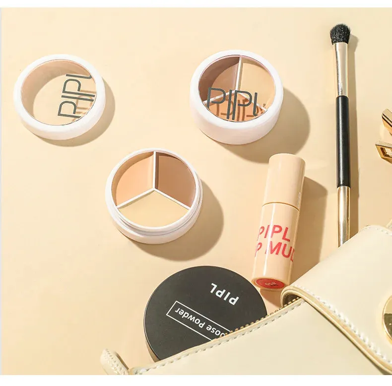 Three-color Concealer Plate To Face Spots Acne Marks Dry Skin Oil Skin Giant Concealer Beauty Makeup