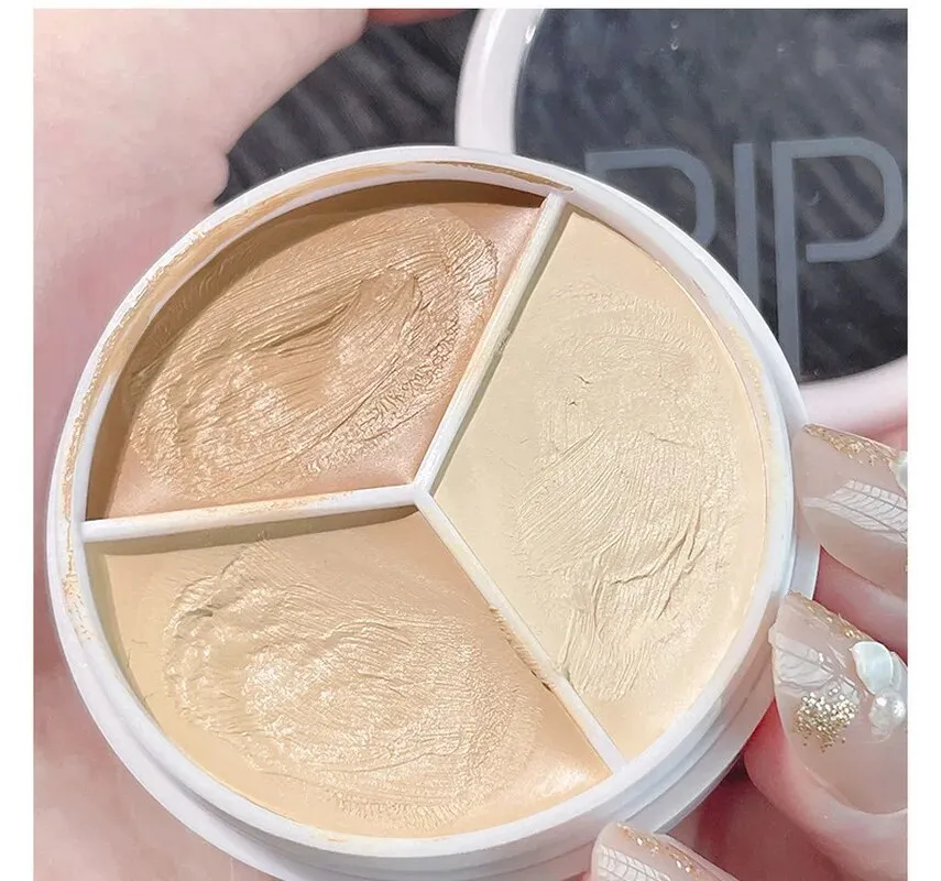 Three-color Concealer Plate To Face Spots Acne Marks Dry Skin Oil Skin Giant Concealer Beauty Makeup