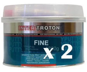 TROTON Premium Fine Body Filler Hardener 1.8kg x 2 Pack Auto Car Dent Bog Panel Putty