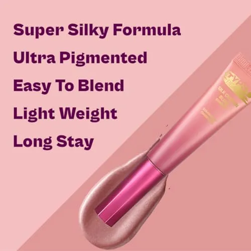 Typsy Beauty | Silk Cushion Liquid Blush Wand - Strawberry Champagne - 2-in-1 Highlighter Blush Hybrid | Cushion Tip Applicator | Lightweight Buildable Blush | Ultra-Pigmented | 12ml